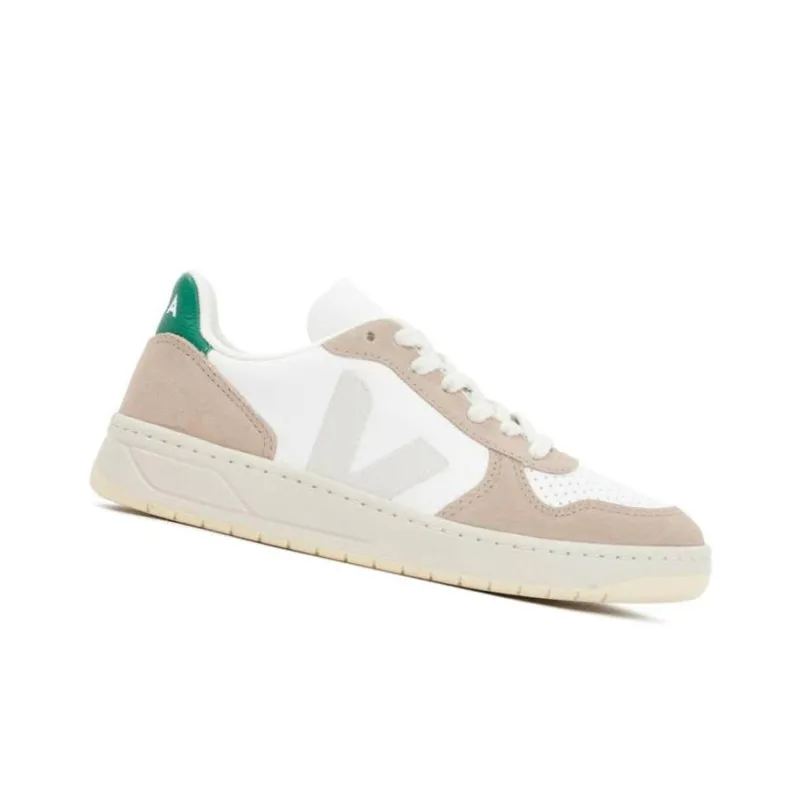 VEJA V 10 Chromfree Low Top Sneakers 'White Beige Green'-1