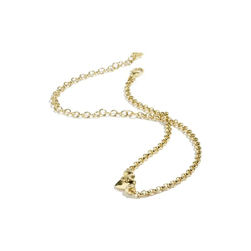 CHANEL Metal Rhinestone Necklaces Women's Gold-1