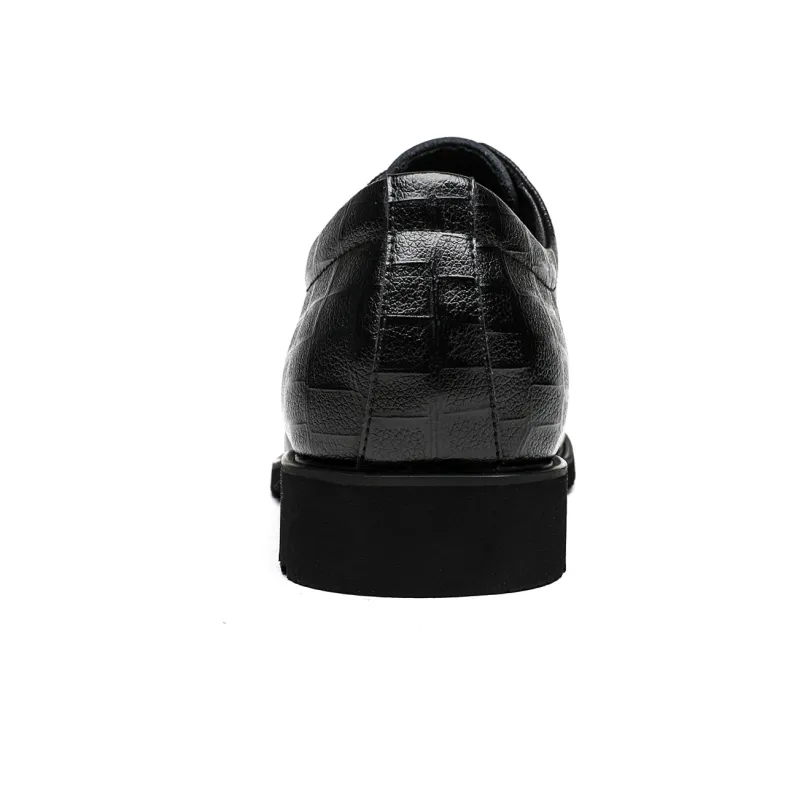 FAPAI Dress Shoes Men Low Top Black-3