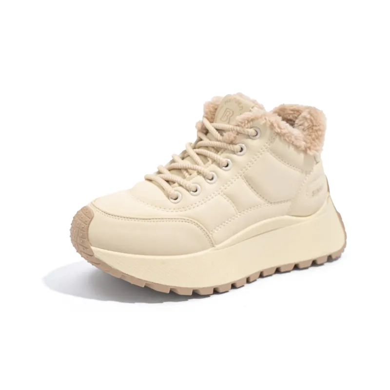 Humanism 1986 Warm Wear-Resistant Lightweight Supportive Height Increasing Mid-Top Padded Skateboard Shoes Women's-5
