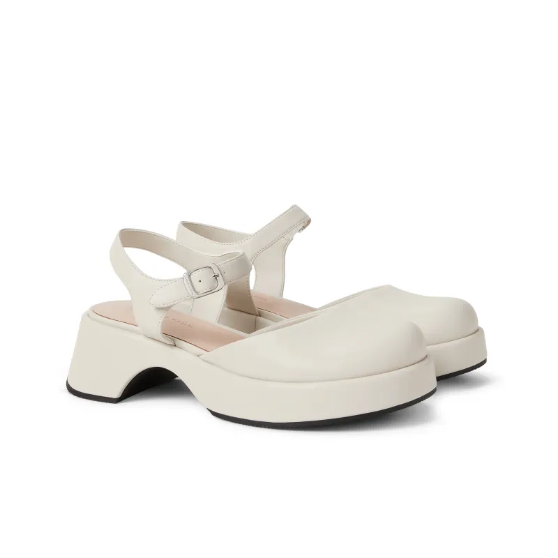 CHARLES&KEITH Small CK Gothic Lolita Style Strap Sandals 5.2cm Women's Black/Pink White Chalk/Brown/Dark Blue-5
