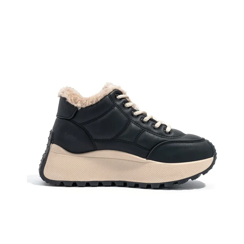 Humanism 1986 Warm Wear-Resistant Lightweight Supportive Height Increasing Mid-Top Padded Skateboard Shoes Women's-1