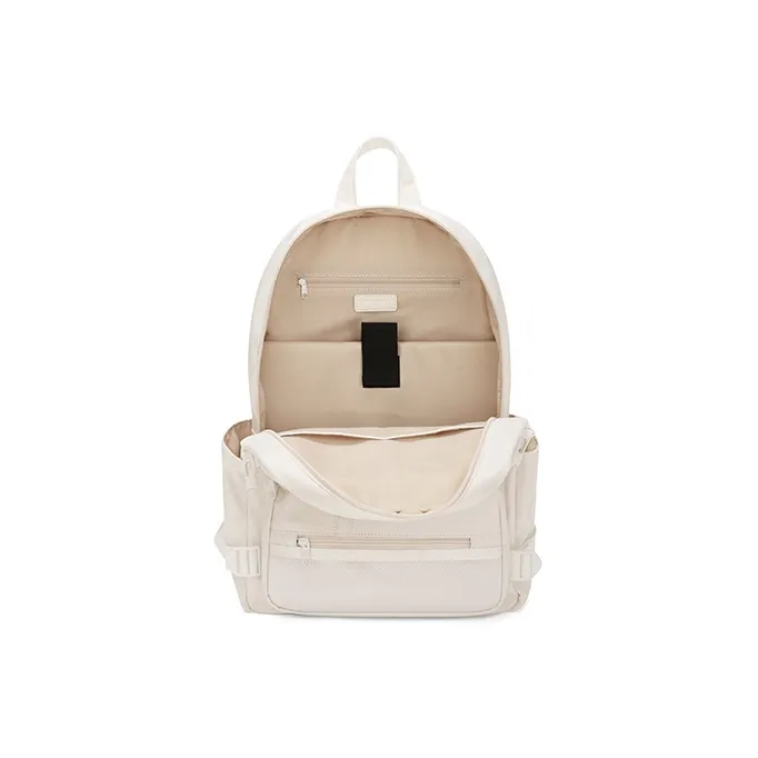 MAKEUP KITTEN Nylon Fabric Synthetic Leather Individual Versatile Backpack Large Size Unisex Ecru-5