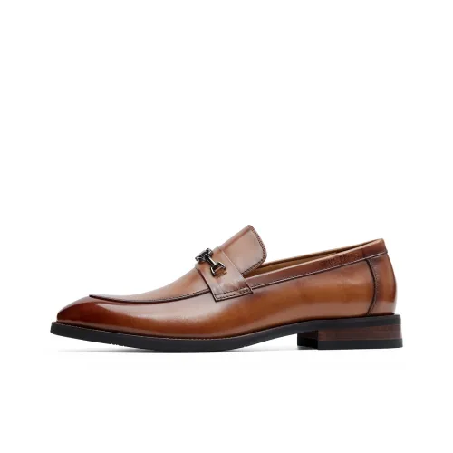 TRUMPPIPE Dress Shoes Men Low-Top Brown