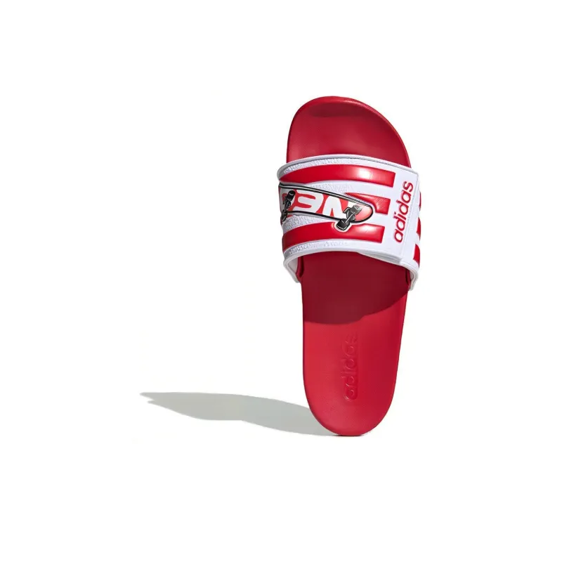 Adidas Neo Adilette Comfort Adj Yellow Crossover Red White Unisex Slippers 'Red White'-3