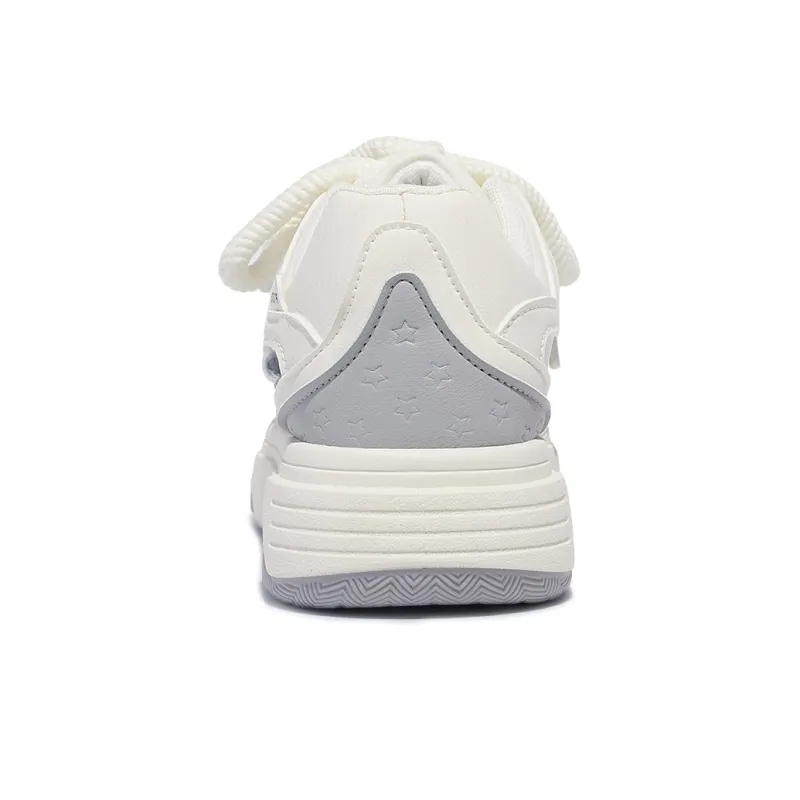 Miss Zhang Cushioning Height Increasing Low-Top Skateboard Shoes Women's White Silver-5