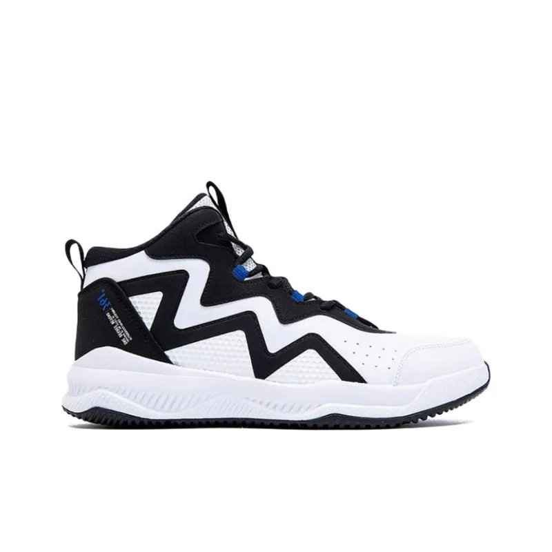 361° QU!KFOAM Anti Slip And Wear Resistant Lightweight Mid Top Basketball Shoes Men's White Black-1