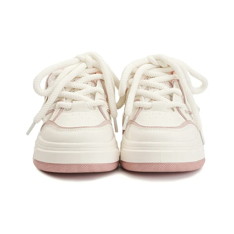 Shen Linsen Thermal Abrasion Resistant Slip Resistant Low Top Skateboard Shoes Women's Beige Pink-9