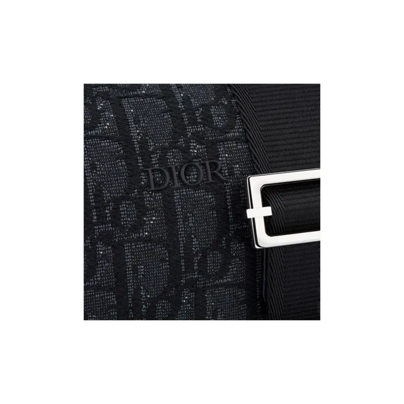 DIOR RollerOBLIQUE Embroidery Messenger Bag Handbag Shoulder Bag Crossbody Bag Men's Black-4