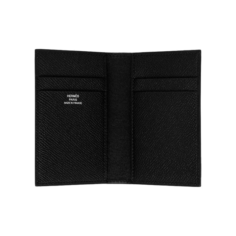 HERMES MC2 Euclide Epsom Calfskin Coin Purse, Card Holder Men's Noir Black-4