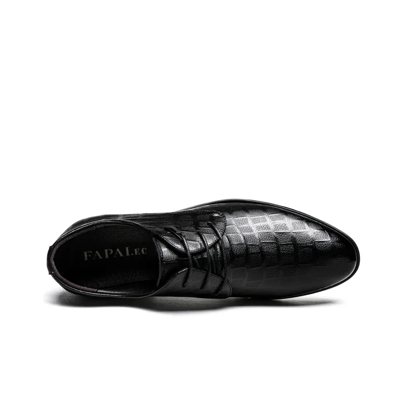FAPAI Dress Shoes Men Low Top Black-2