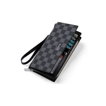 AUGTARLION PVC Large Capacity Foldable Zip Closure Regular Men's Black Gray Color