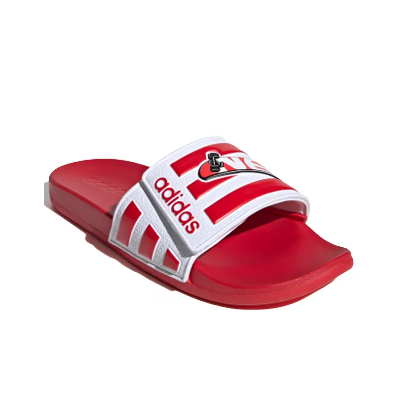 Adidas Neo Adilette Comfort Adj Yellow Crossover Red White Unisex Slippers 'Red White'-2