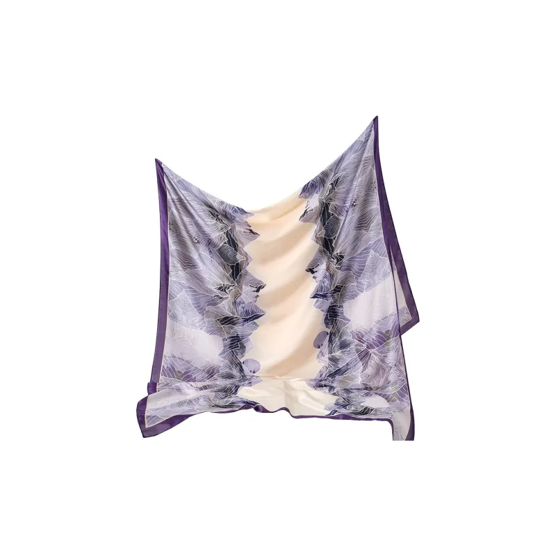 Eucalyptus Ornamentation Silk Scarves Women's-2