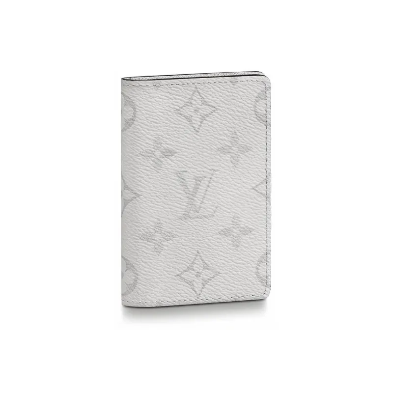 LOUIS VUITTON Pocket Organizer Monogram Antarctica Taiga White-0
