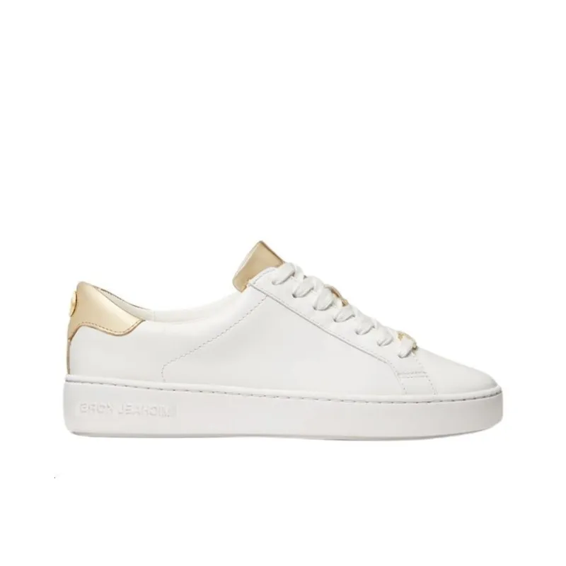 MICHAEL KORS Stylish Skateboarding Shoes Women's White Gold-1