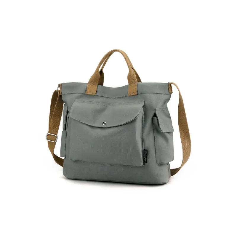 NIGEER Canvas Canvas Bag Shoulder Bag Crossbody Bag Handbag Regular Women's Green/Gray/Beige Yellow/Ecru/Black/Coffee-5