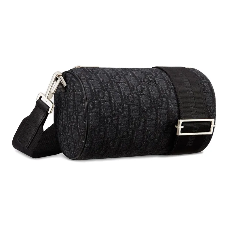 DIOR RollerOBLIQUE Embroidery Messenger Bag Handbag Shoulder Bag Crossbody Bag Men's Black-2