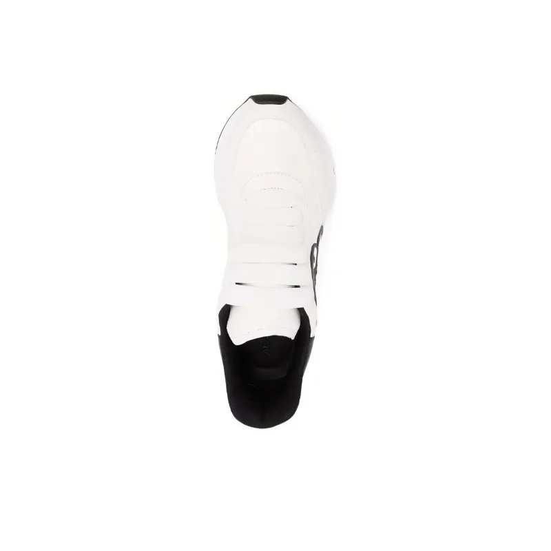 Alexander McQueen Sprint Runner Lace Up Sneakers 'White Black' Women's-4