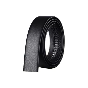 AUGTARLION Buttonless Headband Casual Minimalist Style Genuine Cow Leather Leather Belts Men's Black 3.5cm