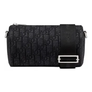 DIOR RollerOBLIQUE Embroidery Messenger Bag Handbag Shoulder Bag Crossbody Bag Men's Black