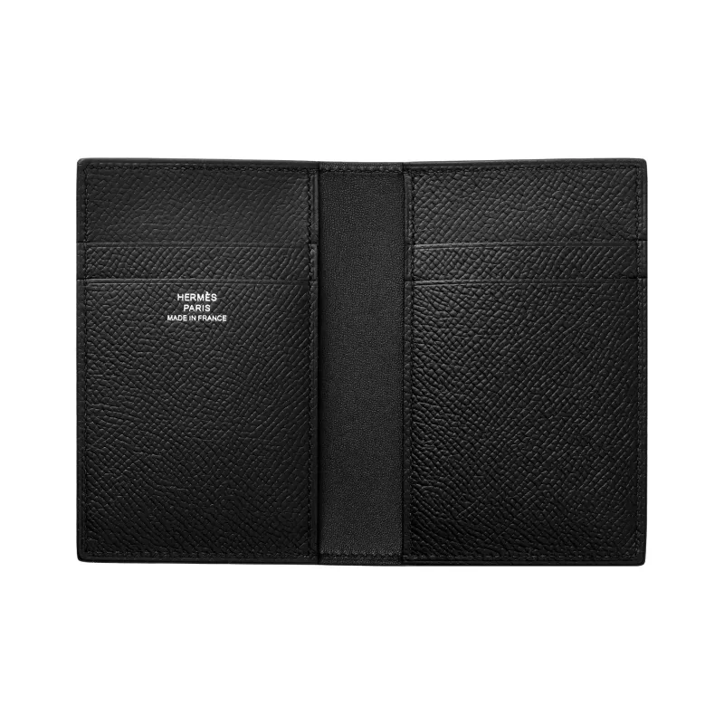HERMES MC2 Euclide Epsom Calfskin Coin Purse, Card Holder Men's Noir Black-5