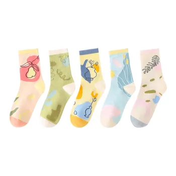 LUOLIAN Mid Calf Socks Women's 5 Pack