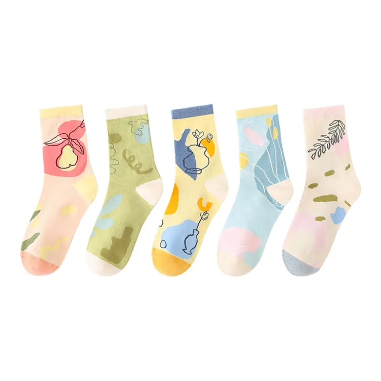 LUOLIAN Mid Calf Socks Women's 5 Pack-0
