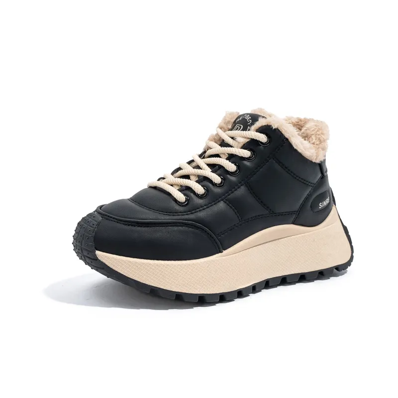 Humanism 1986 Warm Wear-Resistant Lightweight Supportive Height Increasing Mid-Top Padded Skateboard Shoes Women's-3