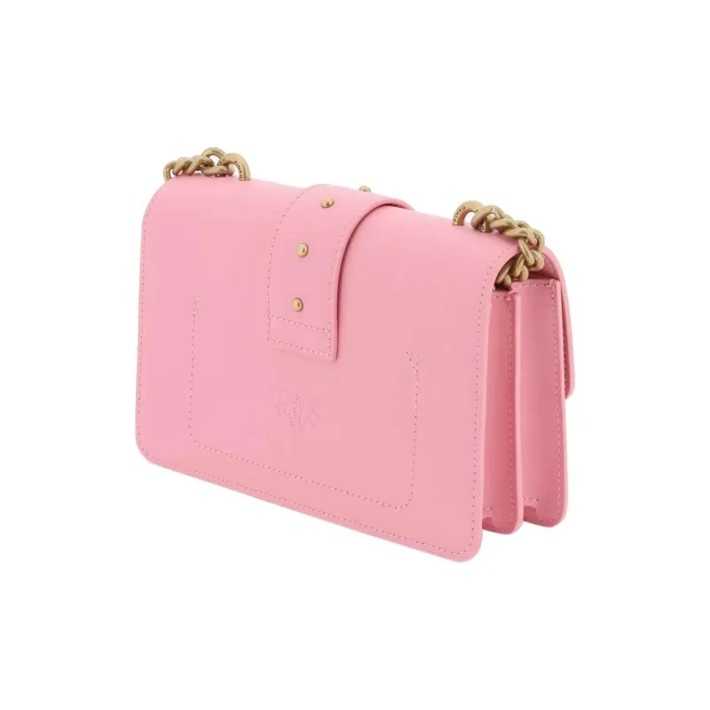 PINKO LOVE Series Cow Leather Crossbody Bag, Shoulder Bag Mini Women's Pink-3