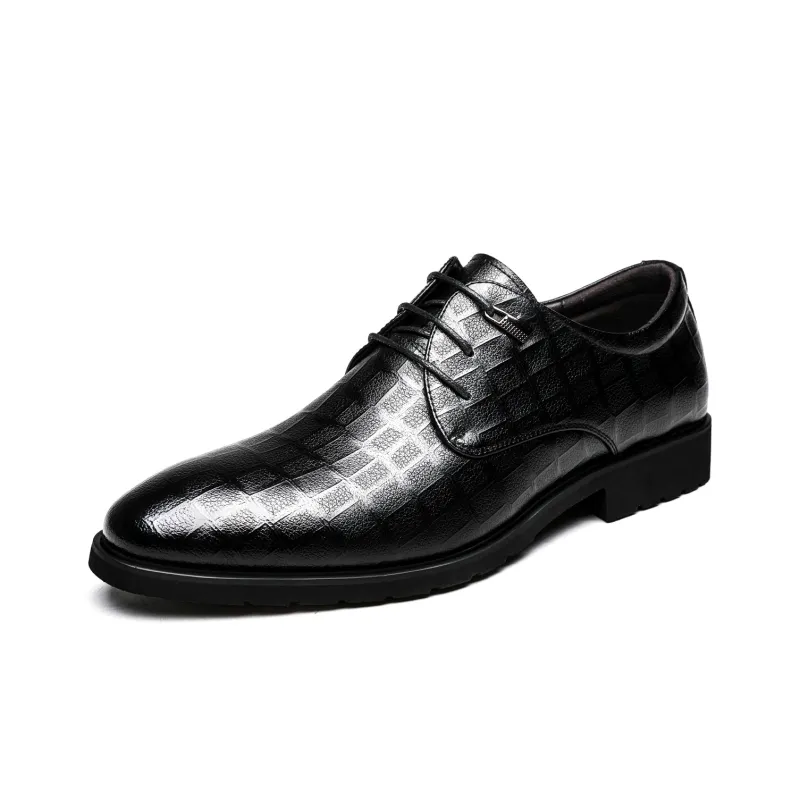 FAPAI Dress Shoes Men Low Top Black-1