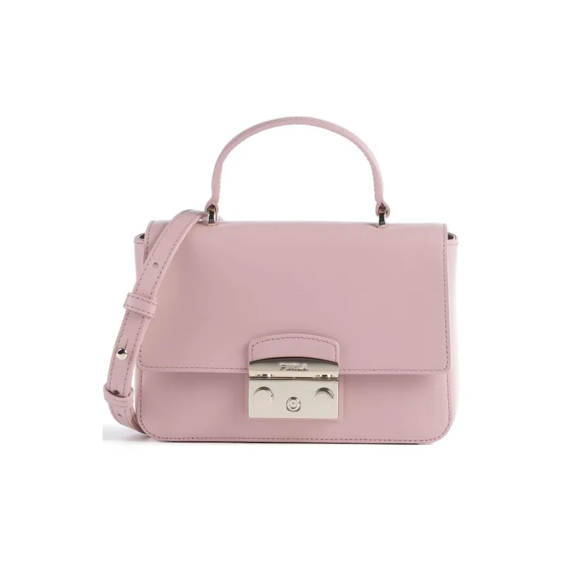 Furla Fine Grain Leather Shoulder Bag, Crossbody Bag, Handbag Mini Women's Ancient Pink-0