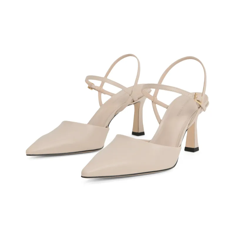 CHARLES&KEITH Small CK Strap Sandals 8cm Women's Nude Flesh/Black-2
