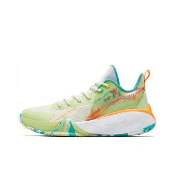 QIAODAN Dawn Slip Resistant, Abrasion Resistant, Breathable Low Top Basketball Shoes Men's White Green