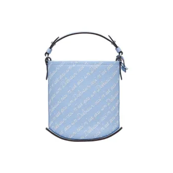 Delvau Magritte Bullhide Bucket Bags Crossbody One Shoulder Handbags Small Size Women's Sky Blue