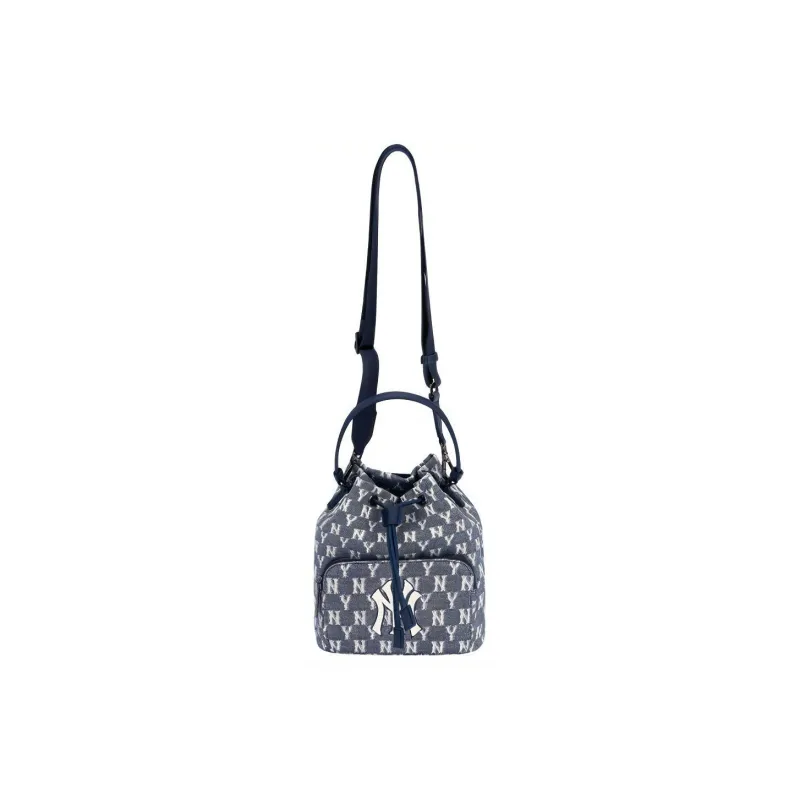 MLB Monogram Collection Polyester Bucket Bags Shoulder Bag Crossbody Bag Regular Unisex Denim Blue-4