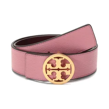 TORY BURCH Solid Color Decoration Smooth Buckle Leather Belts Women's Pink Width: 3.8CM