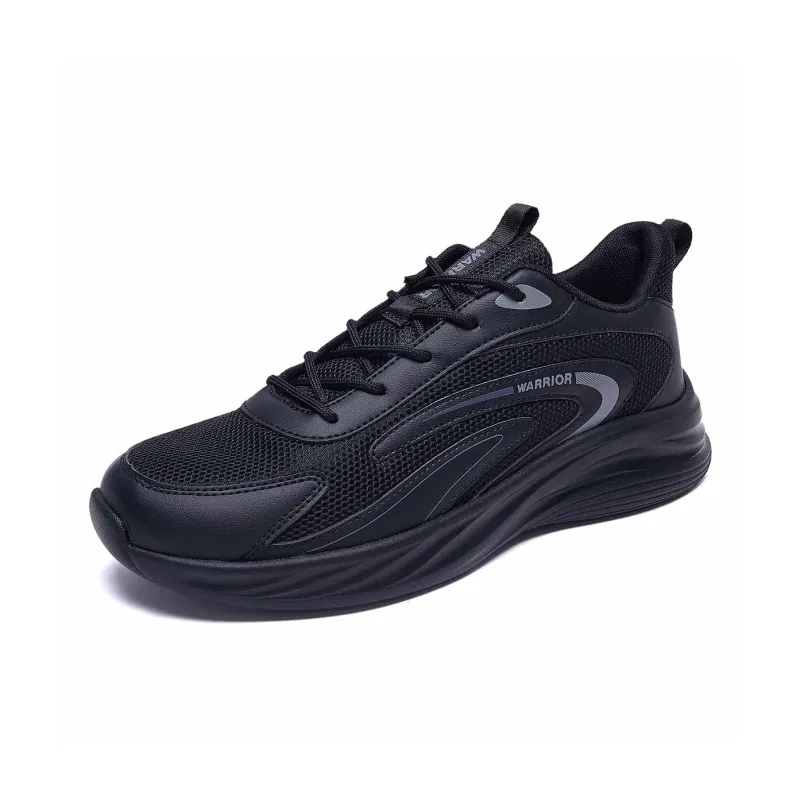 Warrior Durable Breathable Lightweight Low Top Running Shoes Men's Black-2