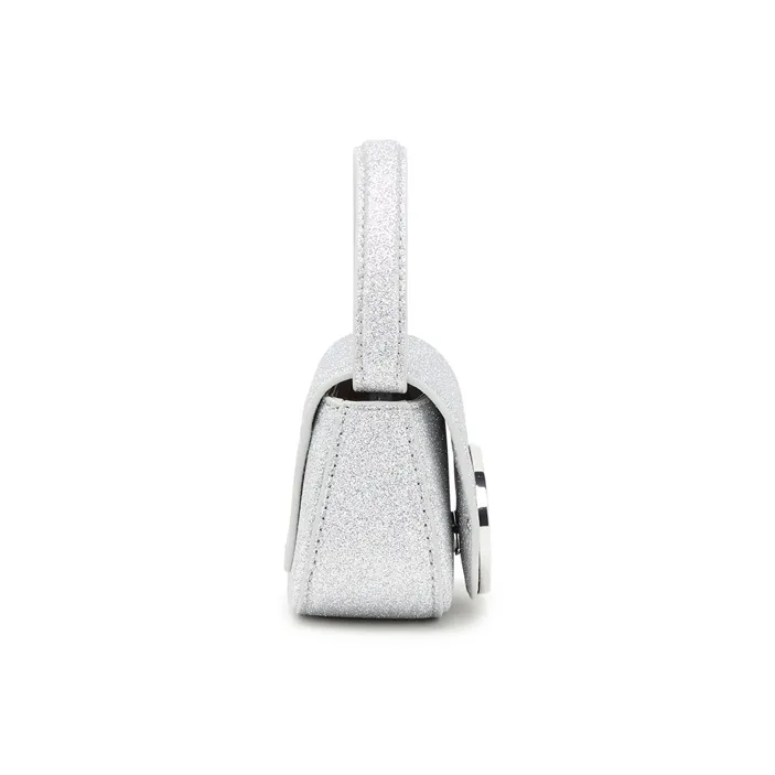 DIESEL Double Glitter Fabric Handbag Shoulder Bag Women's Silver-2