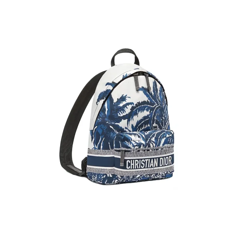 DIOR DiorTravel Technical Fabric Backpack Women's White Blue-1