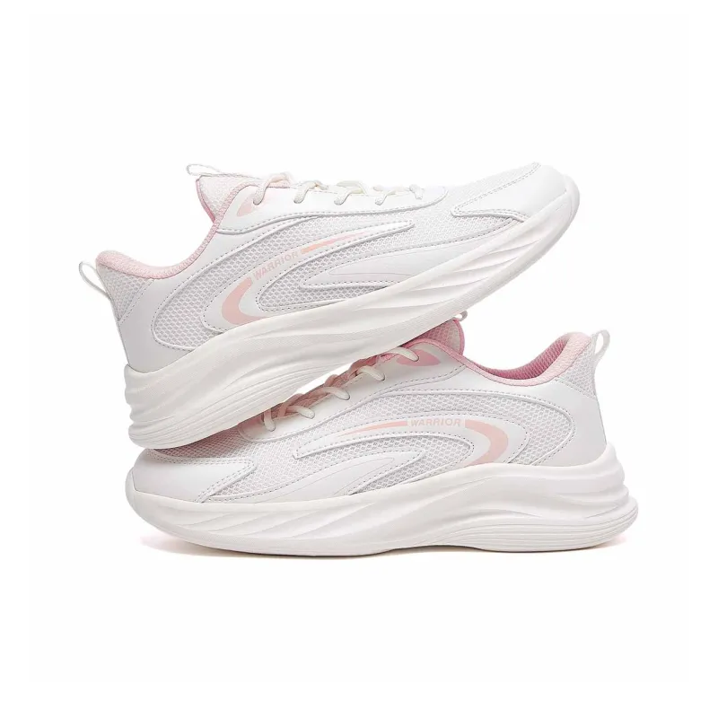 Warrior Durable Lightweight And Breathable Low Top Running Shoes Women's Beige Pink-4