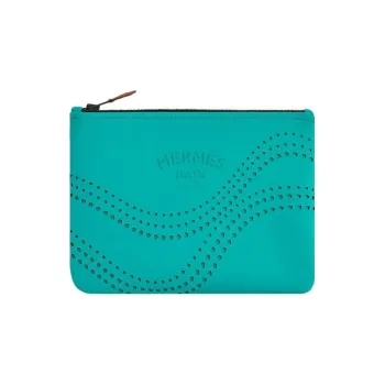 HERMES Polyamide Elastane Clutch Trumpets Women's Blue Green