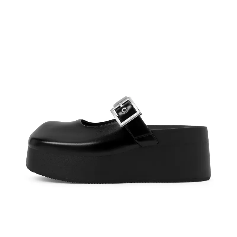 CHARLES&KEITH Small CK Wrap toe Slippers 6cm Women's Chalk White/Black Black-3