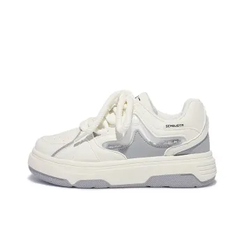 Miss Zhang Cushioning Height Increasing Low-Top Skateboard Shoes Women's White Silver