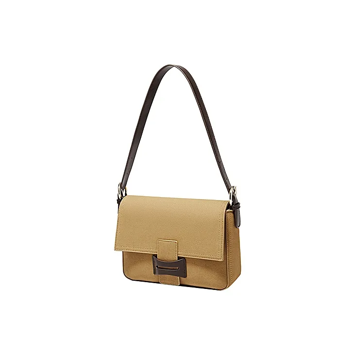 FOXER Synthetic Leather Versatile Commute Crossbody Bag, Shoulder Bag Women's Maillard Style Brown/Earthy Yellow-7