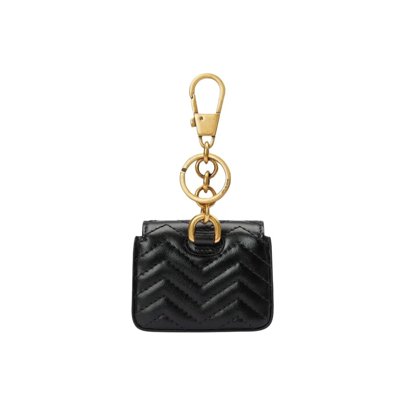 GUCCI Leather Keychain Charm Bag Accessory Women's Black-2