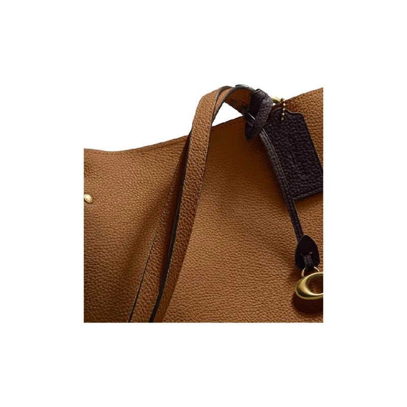 COACH Plaza Leather Tote Bag, Shopping Bag, Handbag, Shoulder Bag Tubas Women's Brown-3