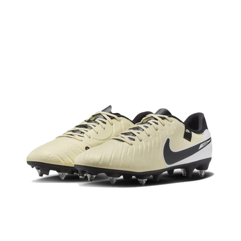 Nike Tiempo Legend 10 SG Metal Long Studs Durable Breathable Soccer Shoes Men's Ecru-2