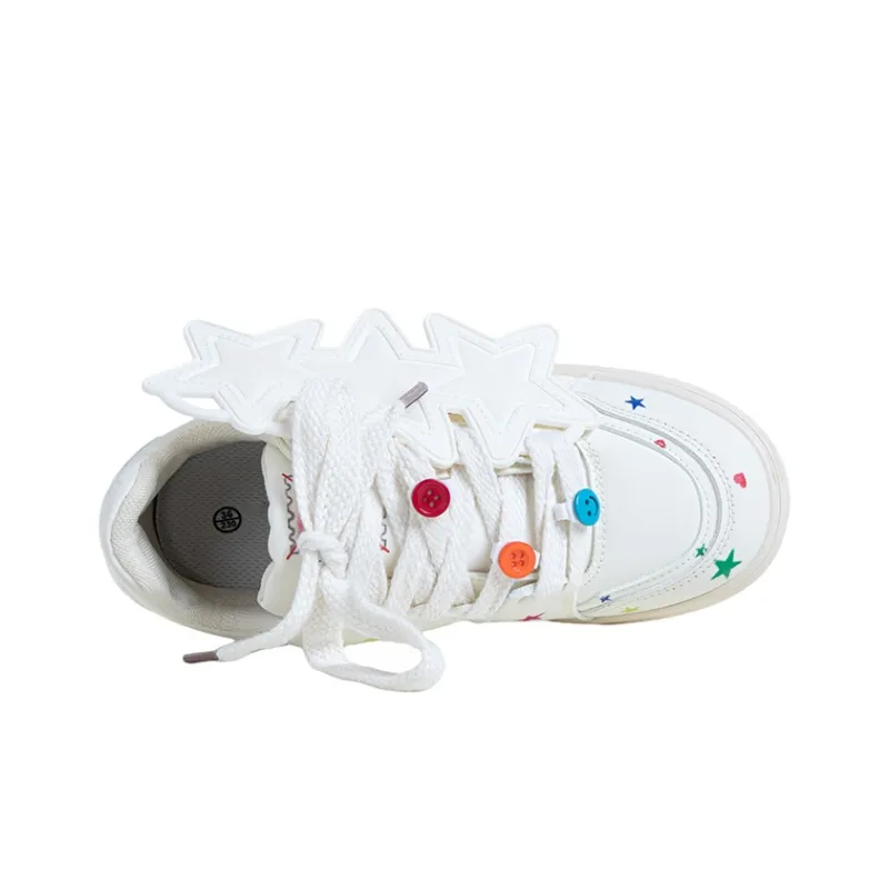 OYNN Young Baby Series Skateboard Shoes Women's Low Top White-3