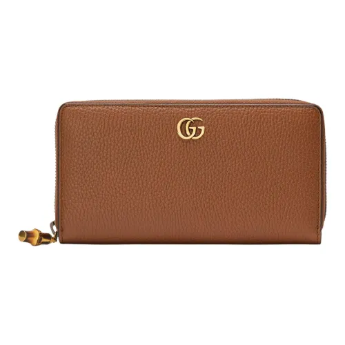 GUCCI Leather Wallet Women's Brown